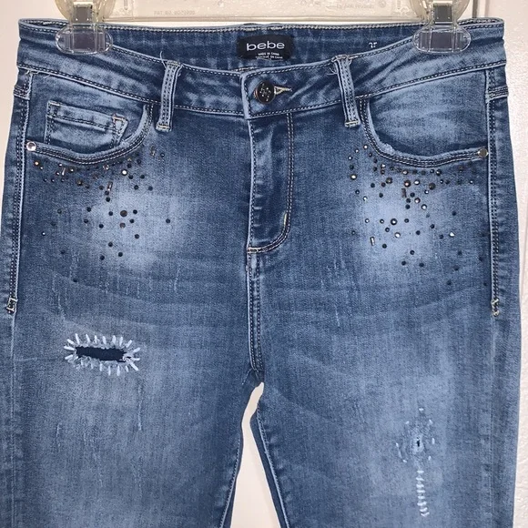 Bebe Distressed Denim - Picture 2 of 10